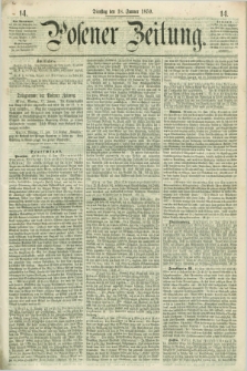 Posener Zeitung. 1859, [№] 14 (18 Januar) + dod.