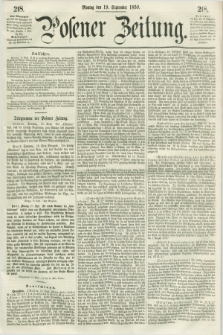 Posener Zeitung. 1859, [№] 218 (19 September) + dod.