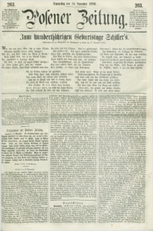 Posener Zeitung. 1859, [№] 263 (10 November) + dod.