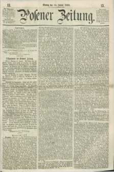 Posener Zeitung. 1860, [№] 13 (16 Januar) + dod.