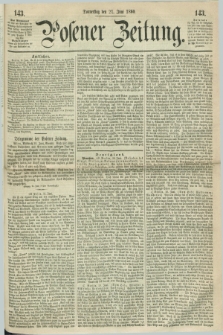 Posener Zeitung. 1860, [№] 143 (21 Juni) + dod.