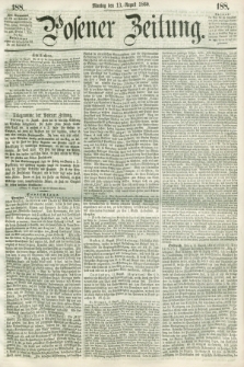 Posener Zeitung. 1860, [№] 188 (13 August) + dod.