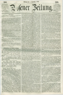 Posener Zeitung. 1860, [№] 206 (3 September) + dod.