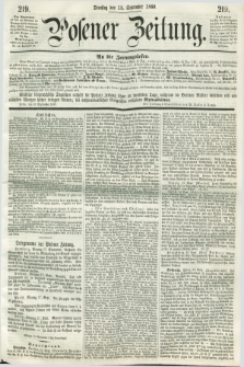 Posener Zeitung. 1860, [№] 219 (18 September) + dod.