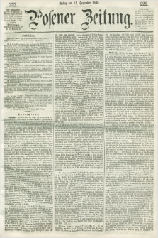 Posener Zeitung. 1860, [№] 222 (21 September) + dod.