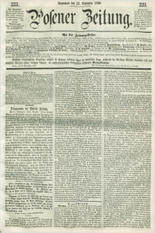 Posener Zeitung. 1860, [№] 223 (22 September) + dod.