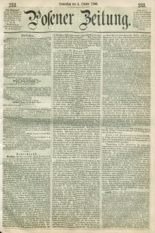 Posener Zeitung. 1860, [№] 233 (4 Oktober) + dod.