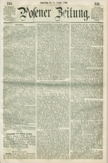 Posener Zeitung. 1860, [№] 245 (18 Oktober) + dod.