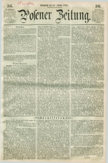 Posener Zeitung. 1860, [№] 247 (20 Oktober) + dod.