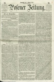 Posener Zeitung. 1861, [№] 32 (7 Februar) + dod.