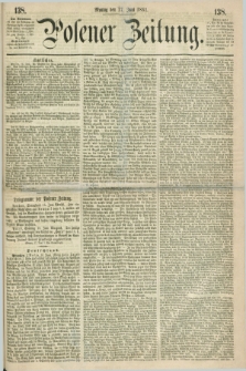 Posener Zeitung. 1861, [№] 138 (17 Juni) + dod.