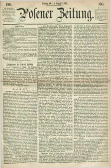 Posener Zeitung. 1861, [№] 190 (16 August) + dod.