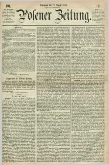Posener Zeitung. 1861, [№] 191 (17 August) + dod.