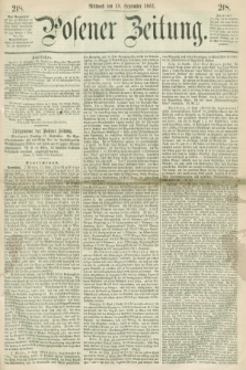 Posener Zeitung. 1861, [№] 218 (18 September) + dod.