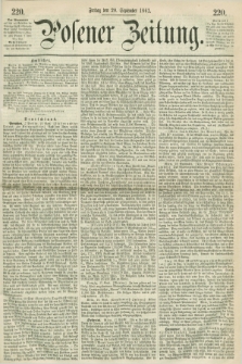 Posener Zeitung. 1861, [№] 220 (20 September) + dod.