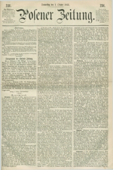 Posener Zeitung. 1861, [№] 231 (3 Oktober)