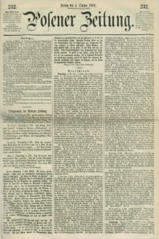 Posener Zeitung. 1861, [№] 232 (4 Oktober) + dod.