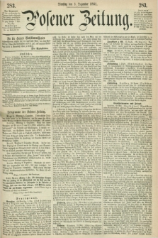 Posener Zeitung. 1861, [№] 283 (3 Dezember) + dod.