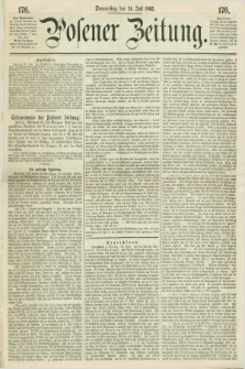 Posener Zeitung. 1862, [№] 176 (31 Juli) + dod.