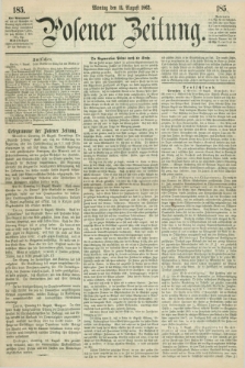 Posener Zeitung. 1862, [№] 185 (11 August) + dod.