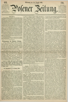 Posener Zeitung. 1862, [№] 193 (20 August) + dod.