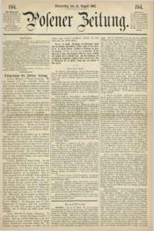 Posener Zeitung. 1862, [№] 194 (21 August) + dod.