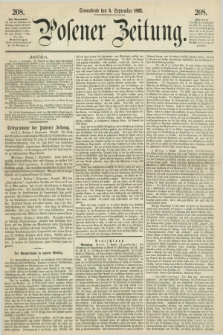 Posener Zeitung. 1862, [№] 208 (6 September) + dod.