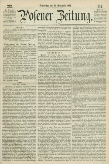 Posener Zeitung. 1862, [№] 212 (11 September) + dod.