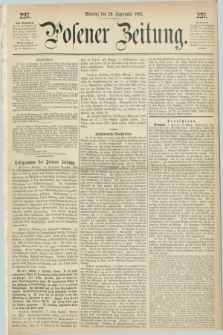 Posener Zeitung. 1862, [№] 227 (29 September) + dod.
