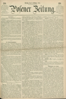 Posener Zeitung. 1862, [№] 231 (3 Oktober) + dod.