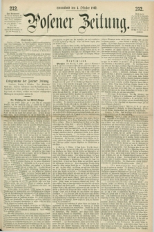 Posener Zeitung. 1862, [№] 232 (4 Oktober) + dod.