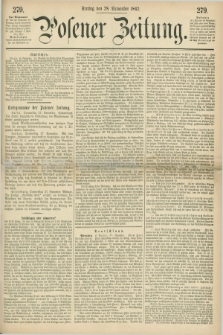 Posener Zeitung. 1862, [№] 279 (28 November) + dod.