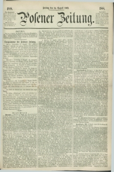 Posener Zeitung. 1863, [№] 188 (14 August) + dod.