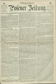 Posener Zeitung. 1863, [№] 191 (18 August) + dod.