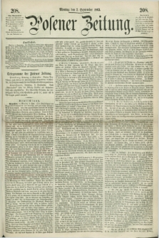 Posener Zeitung. 1863, [№] 208 (7 September) + dod.