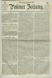 Posener Zeitung. 1863, [№] 211 (10 September) + dod.