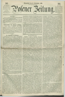 Posener Zeitung. 1863, [№] 213 (12 September) + dod.