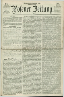 Posener Zeitung. 1863, [№] 214 (14 September) + dod.