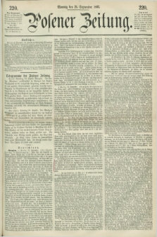 Posener Zeitung. 1863, [№] 220 (21 September) + dod.