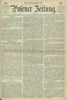 Posener Zeitung. 1863, [№] 224 (25 September) + dod.