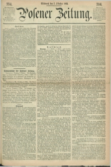 Posener Zeitung. 1863, [№] 234 (7 Oktober) + dod.