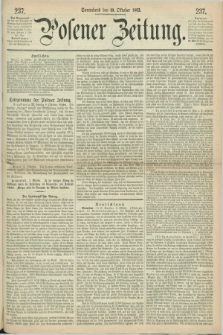 Posener Zeitung. 1863, [№] 237 (10 Oktober) + dod.