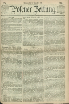 Posener Zeitung. 1863, [№] 276 (25 November) + dod.