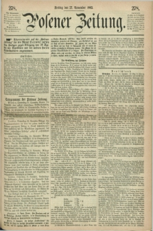 Posener Zeitung. 1863, [№] 278 (27 November) + dod.