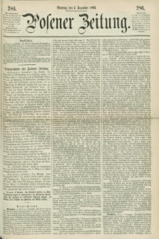 Posener Zeitung. 1863, [№] 286 (7 Dezember) + dod.