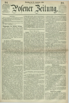 Posener Zeitung. 1864, [№] 214 (13 September) + dod.