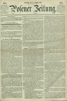 Posener Zeitung. 1866, [№] 194 (21 August) + dod.