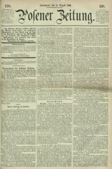 Posener Zeitung. 1866, [№] 198 (25 August) + dod.
