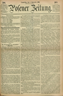 Posener Zeitung. 1866, [№] 208 (6 September) + dod.