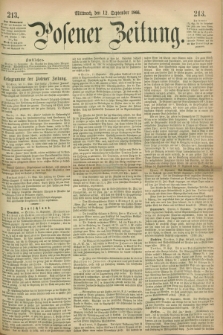 Posener Zeitung. 1866, [№] 213 (12 September) + dod.